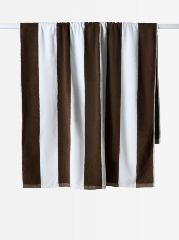 Citta cotton towel - Cocoa/white stripe