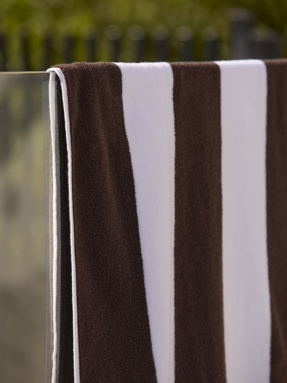 Citta cotton towel - Cocoa/white stripe