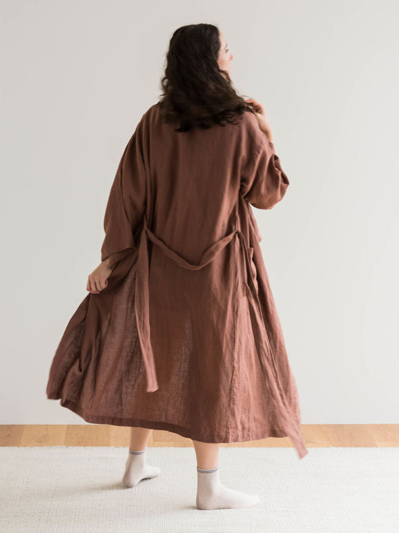 Citta linen robe - Plum