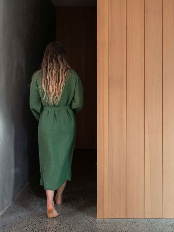 Citta linen robe - Spearmint