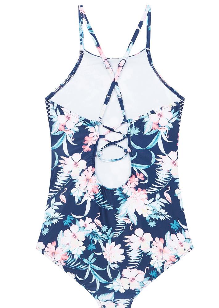 Seafolly girls swimsuit - tropical blue