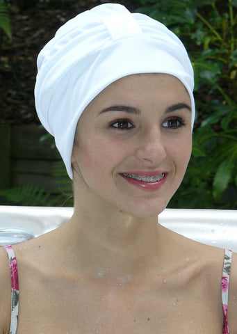 Fashy swimming cap - ruched turban - white