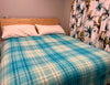 Vintage NZ wool blanket - turquoise check