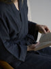 Citta linen robe - Womens Blue Black