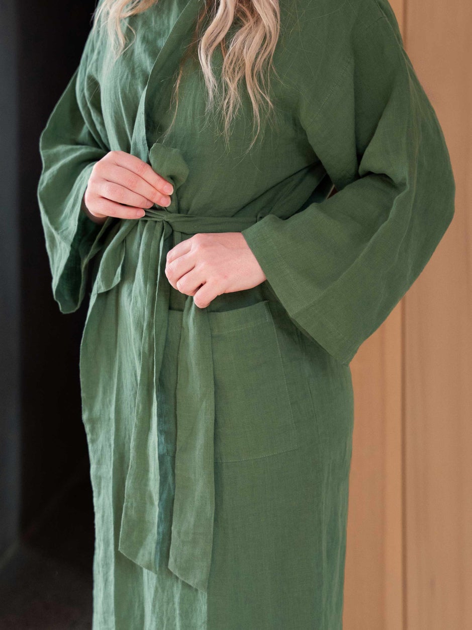 Citta linen robe - Spearmint – Just Swimwear