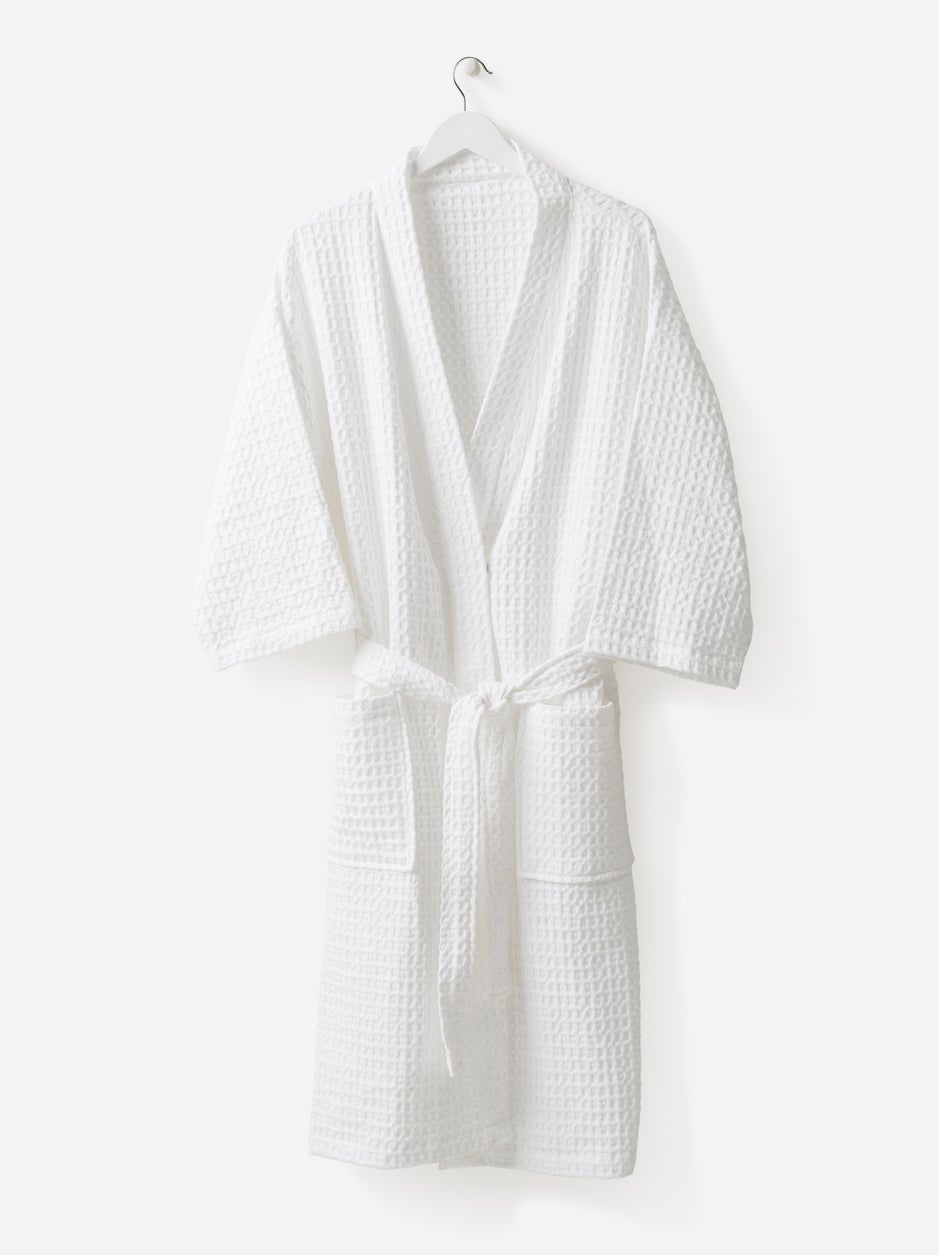 Citta cotton robe - Organic White Waffle – Just Swimwear