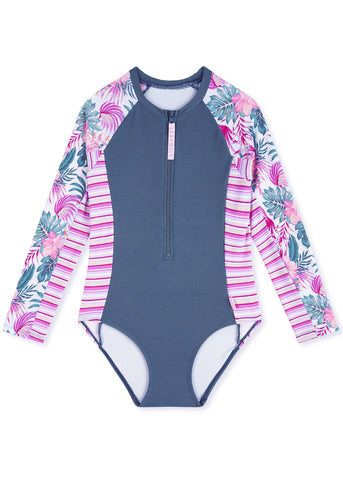 Seafolly girls swimsuit - tropical blue