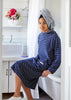 Bridie & Bert womens beach robe - navy white