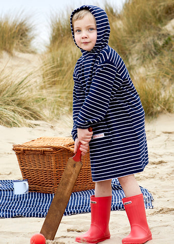 Boden beach robes - navy/white parrot