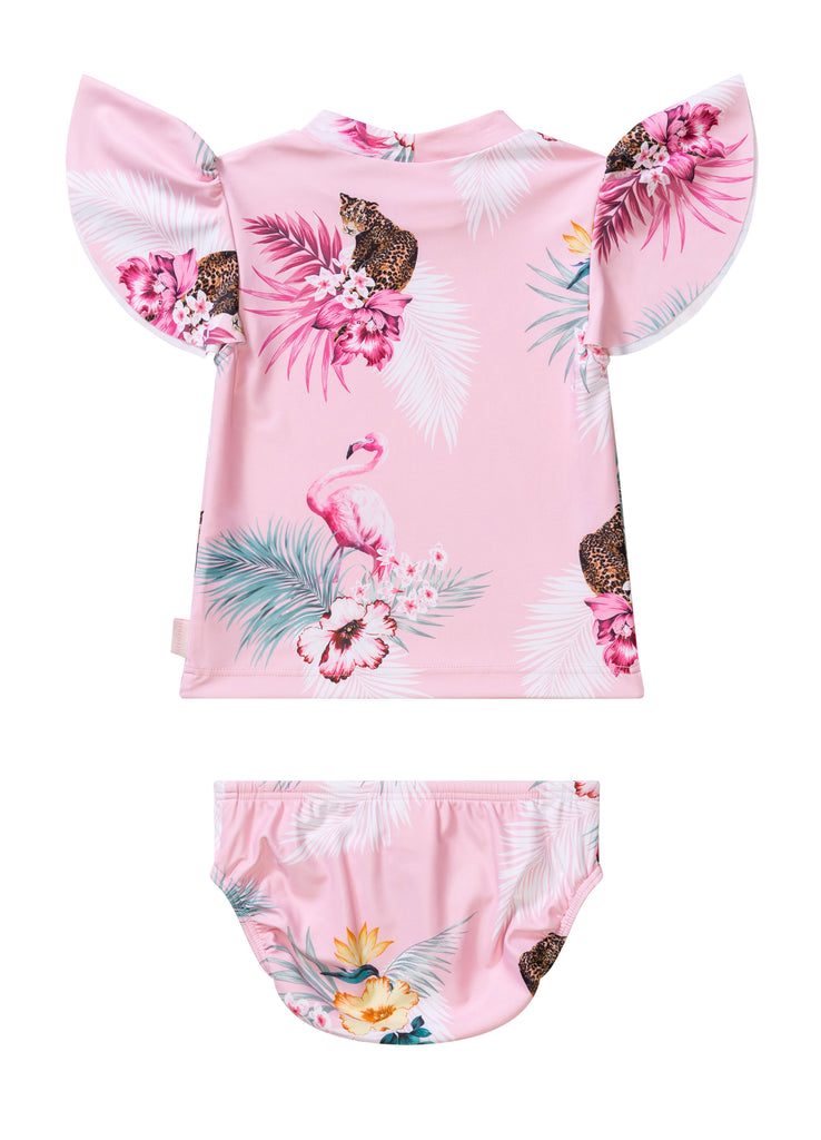 Seafolly baby rash top swim nappy set - tropical pink