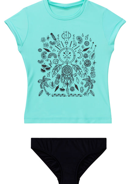 Seafolly UV 2 piece suits - emerald blue