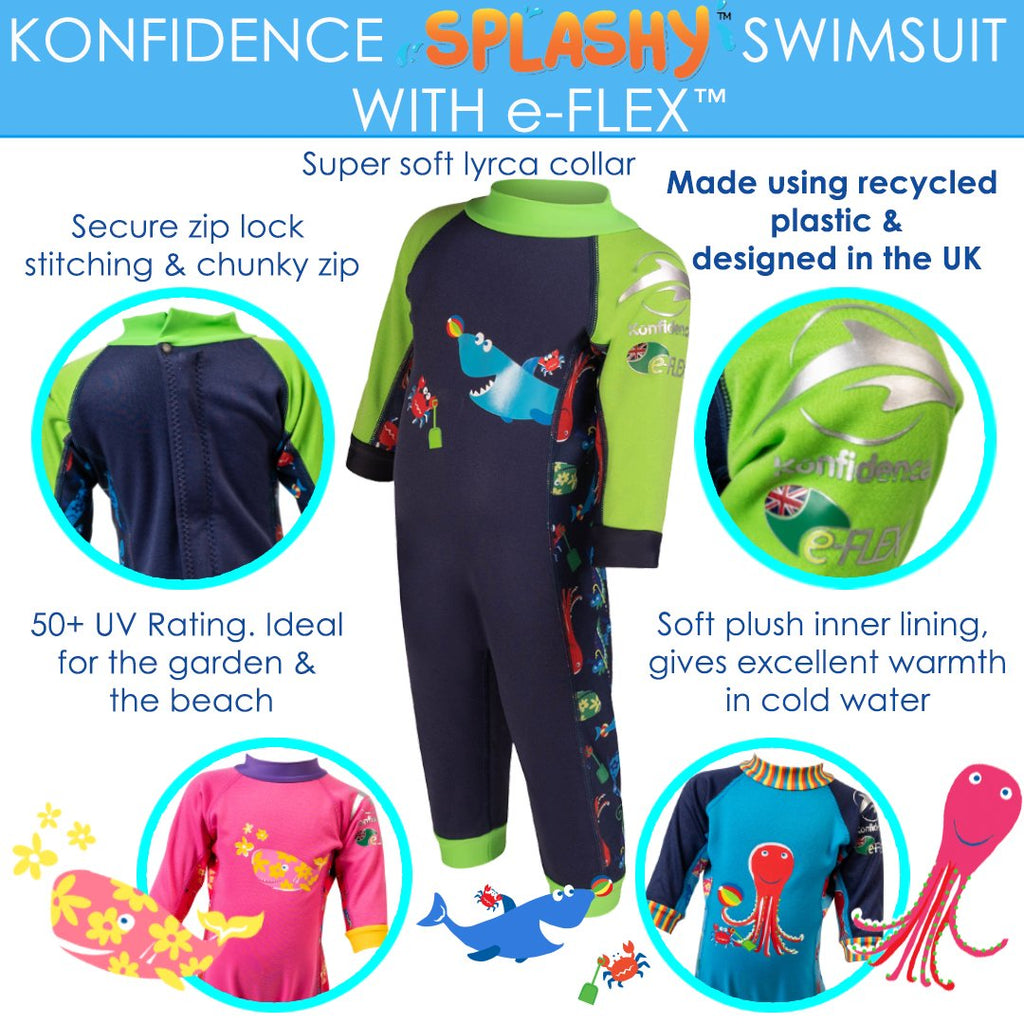 Konfidence baby sunsuit - turquoise octopus