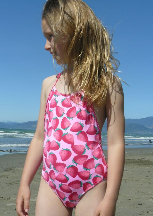 Girls strawberry swimsuit outlet