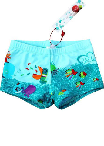 Lentiggini boys swimshorts - blue fish