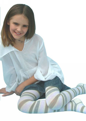 Country Kids tights - dark denim daisy stripe