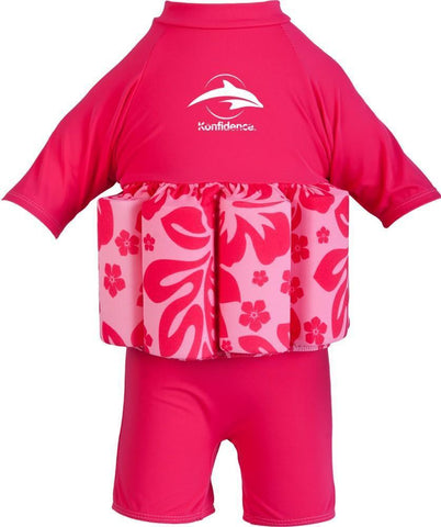 Konfidence float suit - pink polka skirt