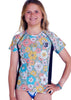 O'Neill girls rash tops - Wildflower