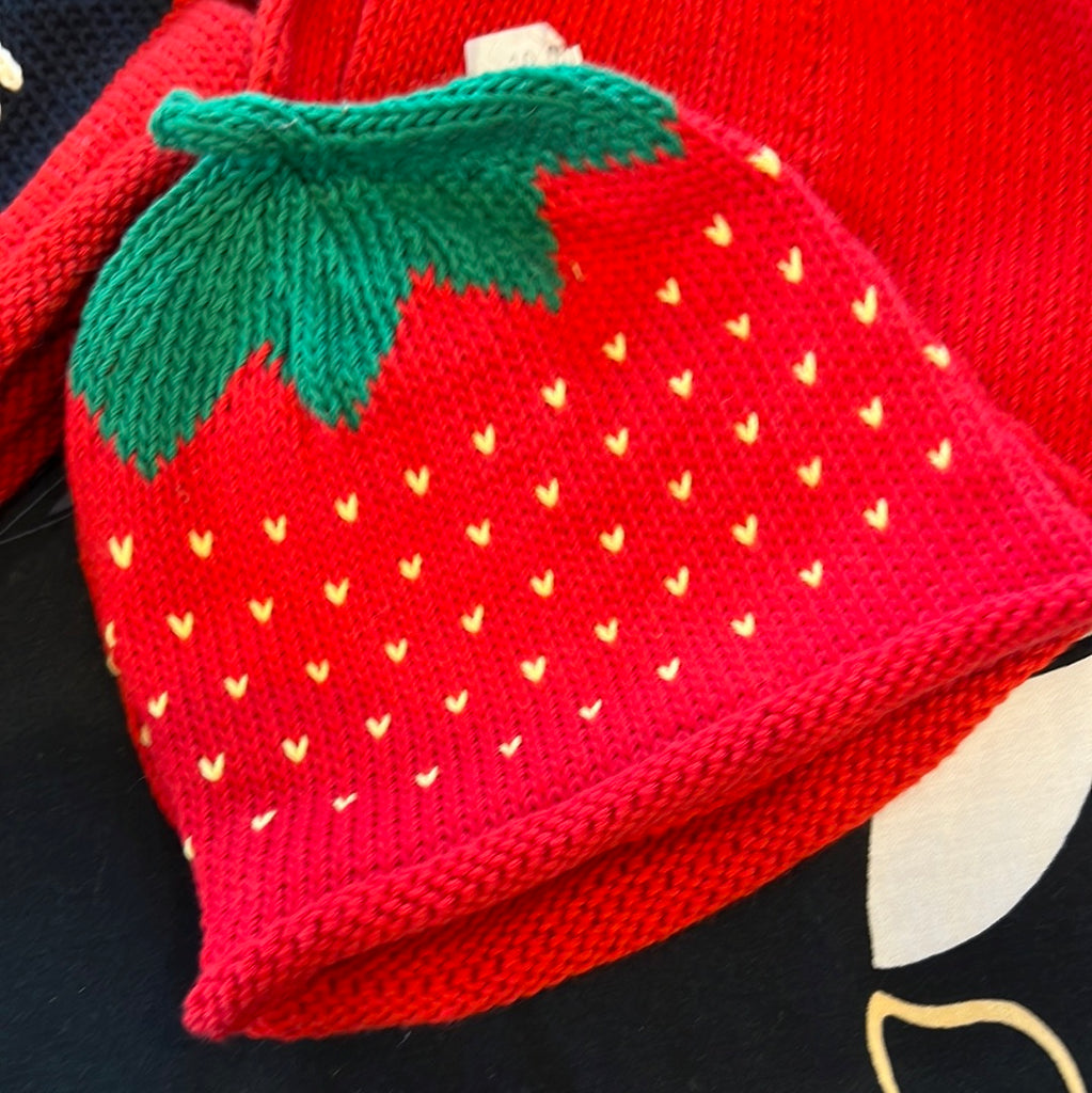 Merry Berries strawberry baby hat