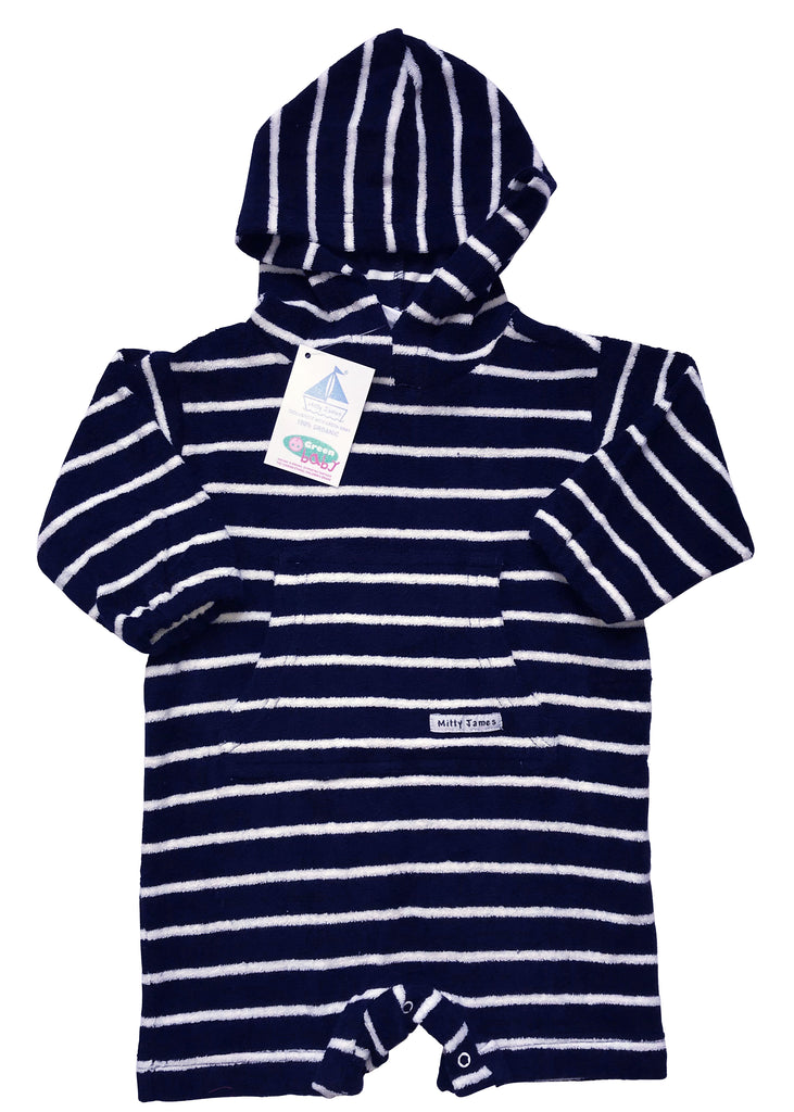 Mitty James toddler rompers - organic navy/white