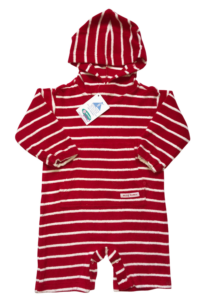 Mitty James toddler rompers - organic red/white