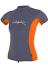 O'Neill girls rash tops - dusk papaya