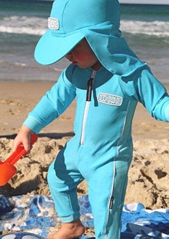 Konfidence baby sunsuit - turquoise octopus