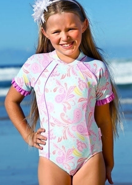 Sun Emporium sunsuits - pink paisley