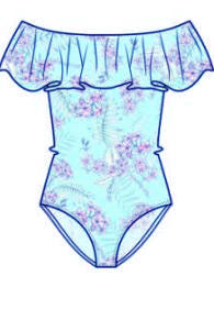 Seafolly girls swimsuit - tahiti blue
