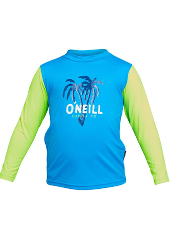 O'Neill mens rash top - ghost green long