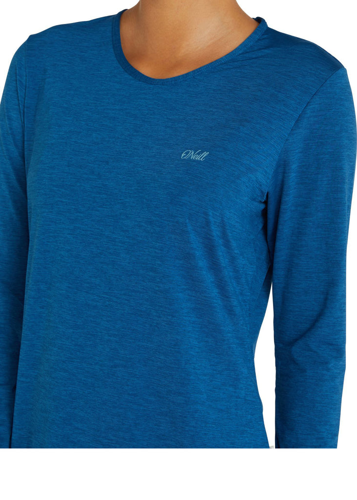 O'Neill womens UV rash top - deepsea blue long